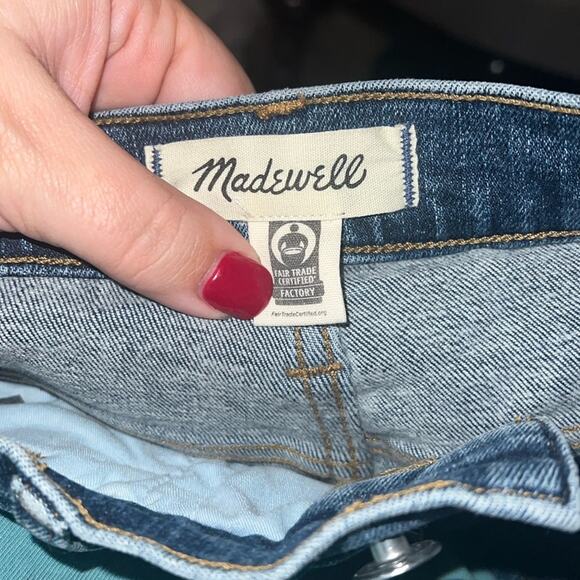 MADEWELL stovepipe blue wash straight leg jeans 24 T - Picture 2 of 6